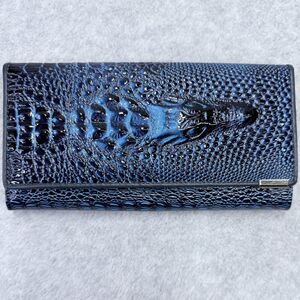 Cow Leather Wallet 3D Embossed Alligator Ladies Long Clutch Wallets Women